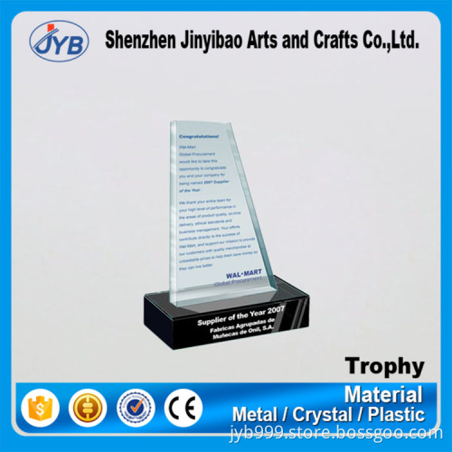 custom various laser engraving plate shape trophy